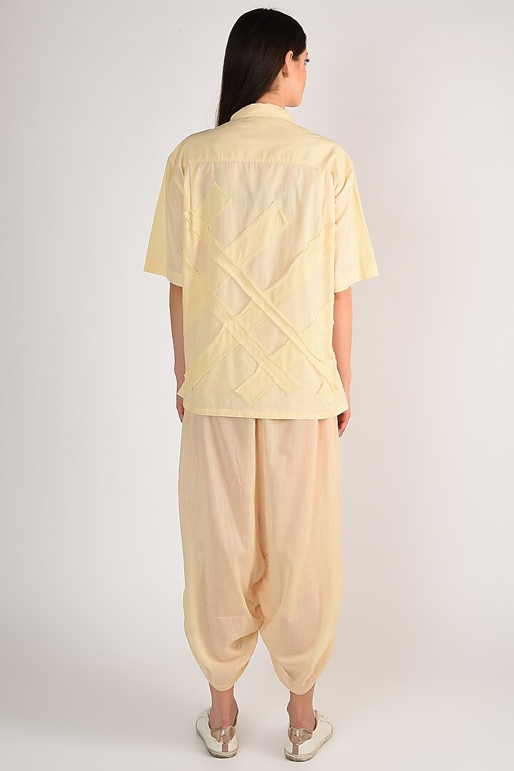 Nude Sheer Dhoti Pant Set by ITUVANA at Pernia's Pop Up Shop
