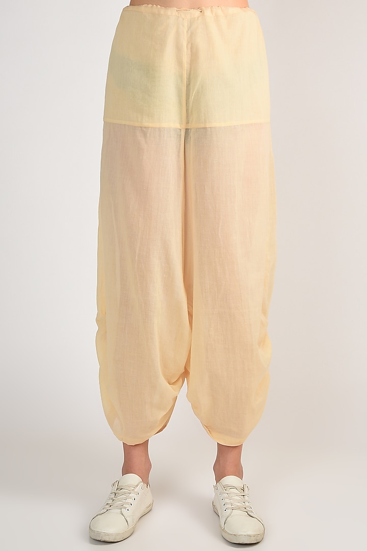 Nude Sheer Dhoti Pant Set by ITUVANA at Pernia's Pop Up Shop