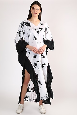 Black Cotton Tie-Dye Kaftan by ITUVANA