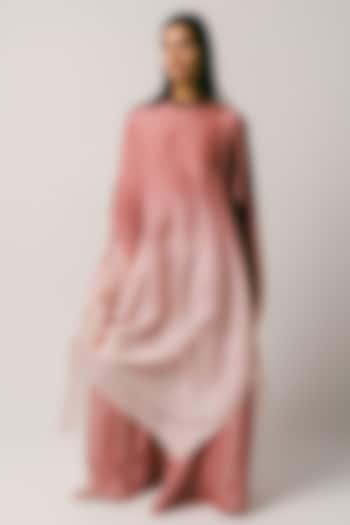 Rose Pink Ombre Habutai Silk Kaftan Set by ITUVANA at Pernia's Pop Up Shop