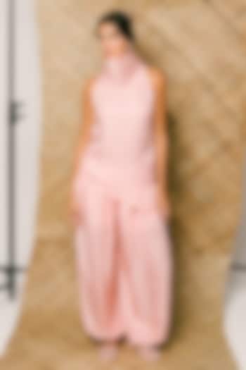Pink Habutai Silk Tunic Set by ITUVANA at Pernia's Pop Up Shop