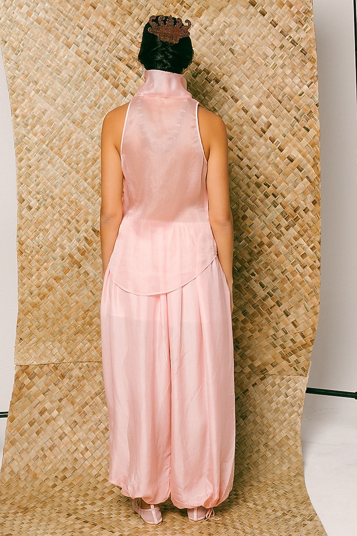 Pink Habutai Silk Tunic Set by ITUVANA at Pernia's Pop Up Shop