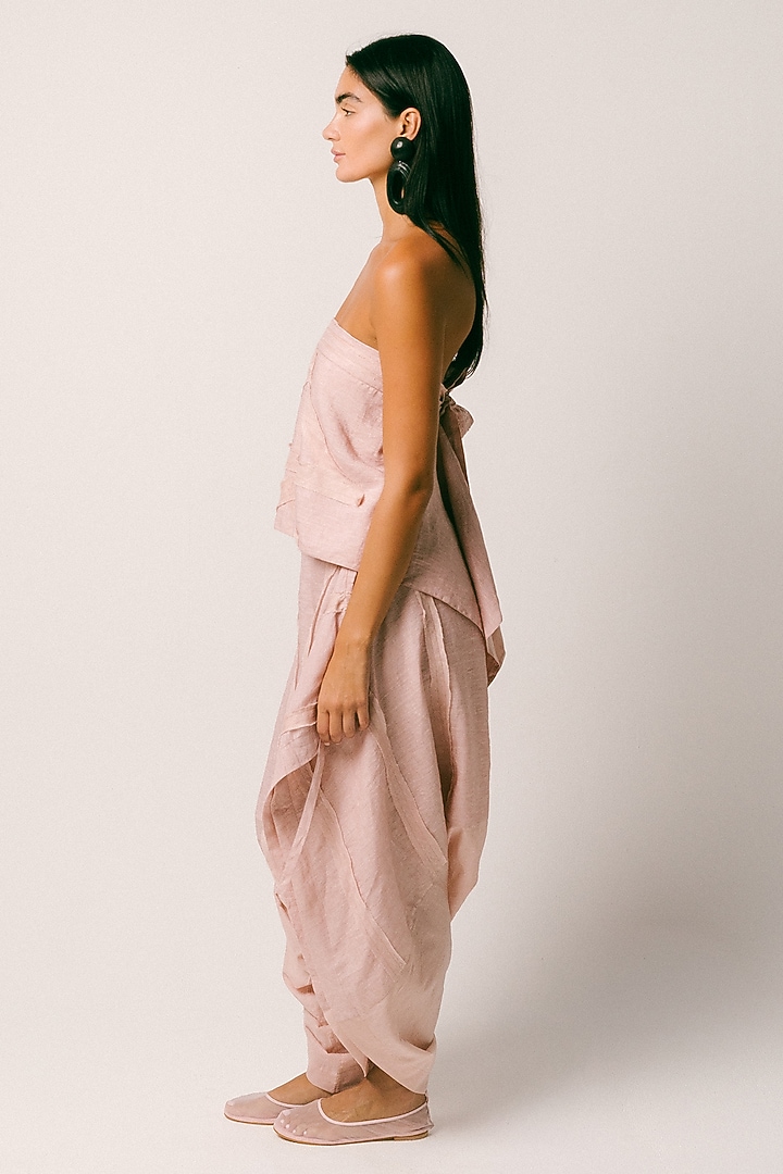 Dusty Pink Linen Pant Set by ITUVANA at Pernia's Pop Up Shop