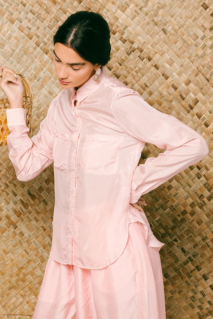 Pink Habutai Silk Co-Ord Set by ITUVANA at Pernia's Pop Up Shop