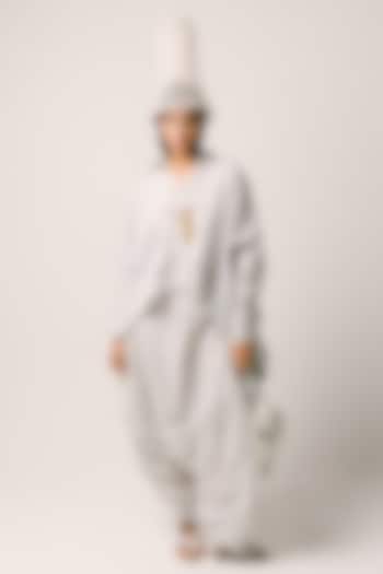 Mint Green Linen Dhoti Set by ITUVANA at Pernia's Pop Up Shop