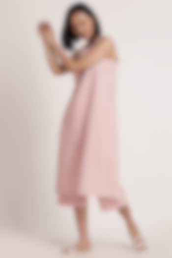 Blush Pink Handwoven Cotton Wrap Tunic Set by ITYA