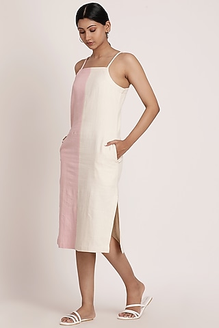 Blush Pink Color Blocking Slip Dress by ITYA