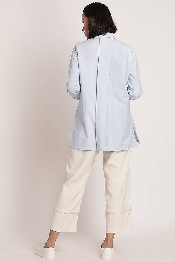 Beige Handwoven Cotton Straight Pants by ITYA at Pernia's Pop Up Shop