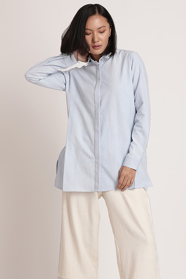 Beige Handwoven Cotton Straight Pants by ITYA at Pernia's Pop Up Shop
