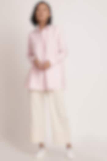 Beige Cotton Straight Pants by ITYA