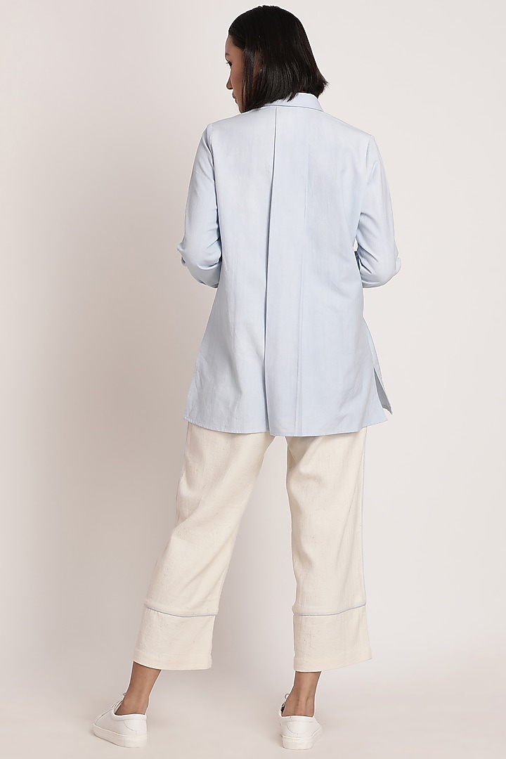 Beige Handwoven Cotton Straight Pant Set by ITYA at Pernia's Pop Up Shop