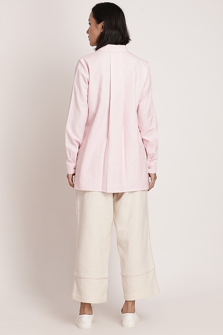 Beige Cotton Straight Pant Set by ITYA at Pernia's Pop Up Shop
