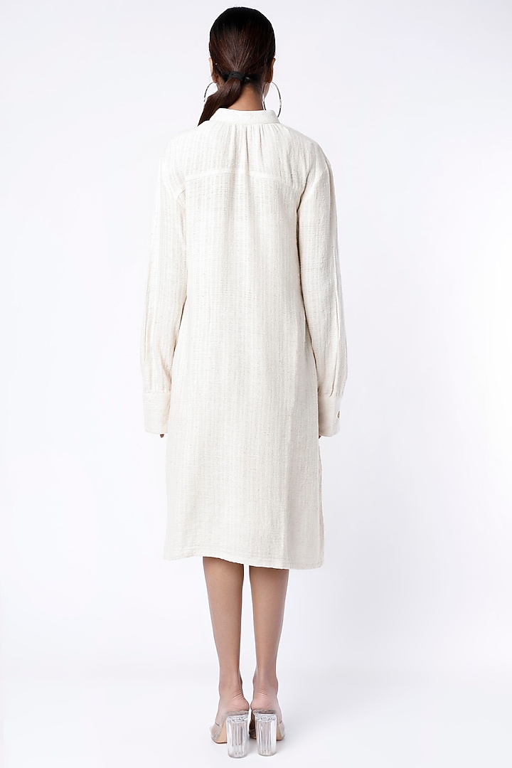 Cream Khadi Summer Dress by ITYA at Pernia's Pop Up Shop