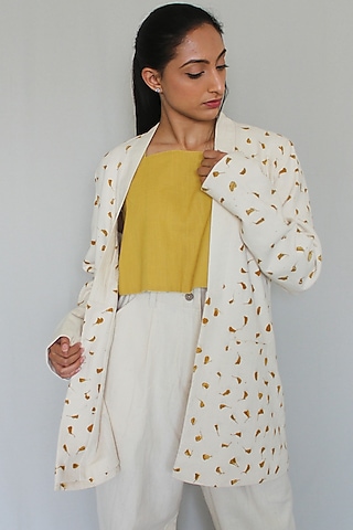 Off-White Printed Handwoven Jacket by ITYA