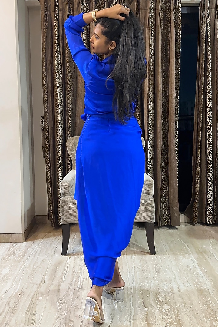Electric Blue Silk Skirt Set by Itara An Another at Pernia's Pop Up Shop