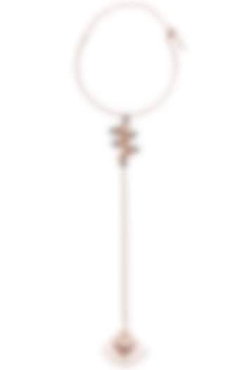 Itrana by Sonal Gupta presents Rose gold finish fan motif necklace available only at Pernia's Pop Up Shop.