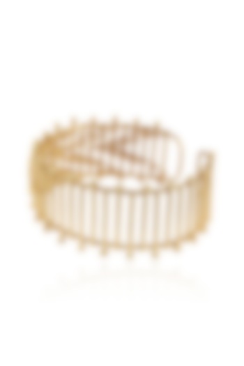 Itrana by Sonal Gupta presents Gold plated dynamic open cuff bracelet available only at Pernia's Pop Up Shop.