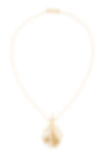 Gold Plated Floral Pendant Oriental Necklace by Itrana By Sonal Gupta