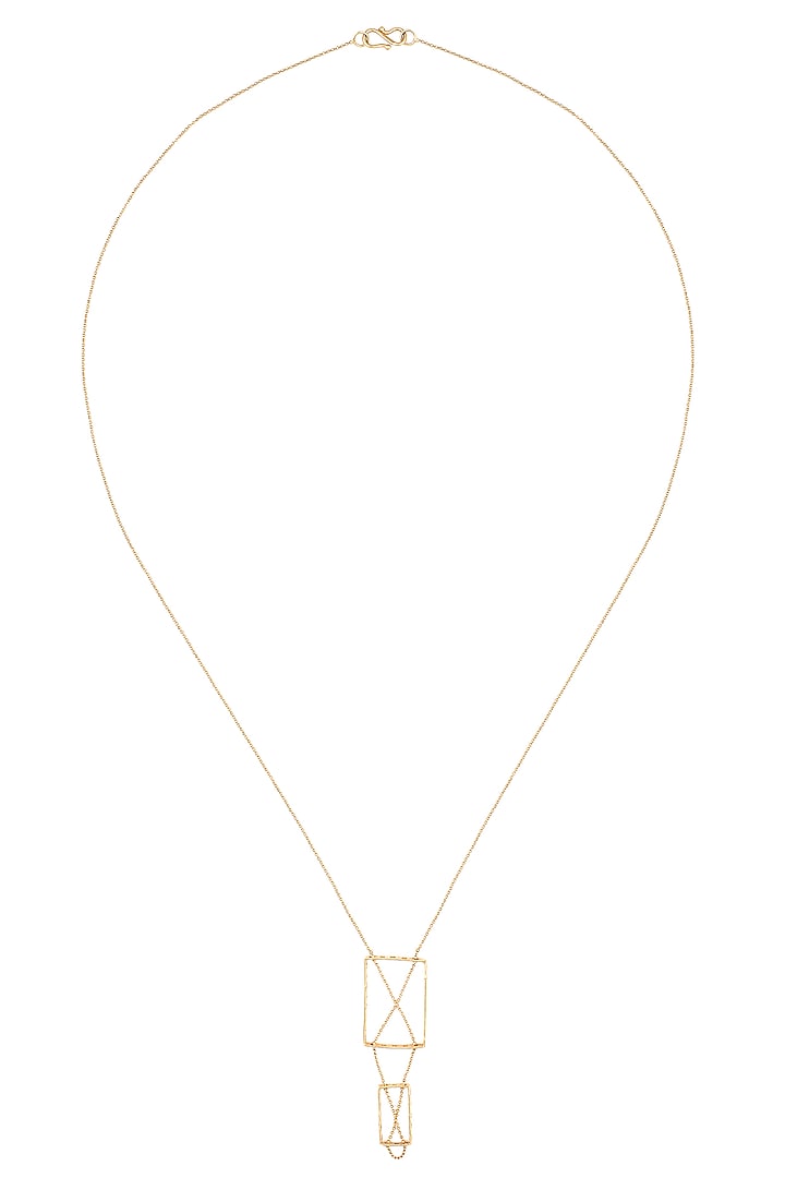 Gold Plated Rectangular Shaped Motifs Layered Necklace by Itrana By Sonal Gupta