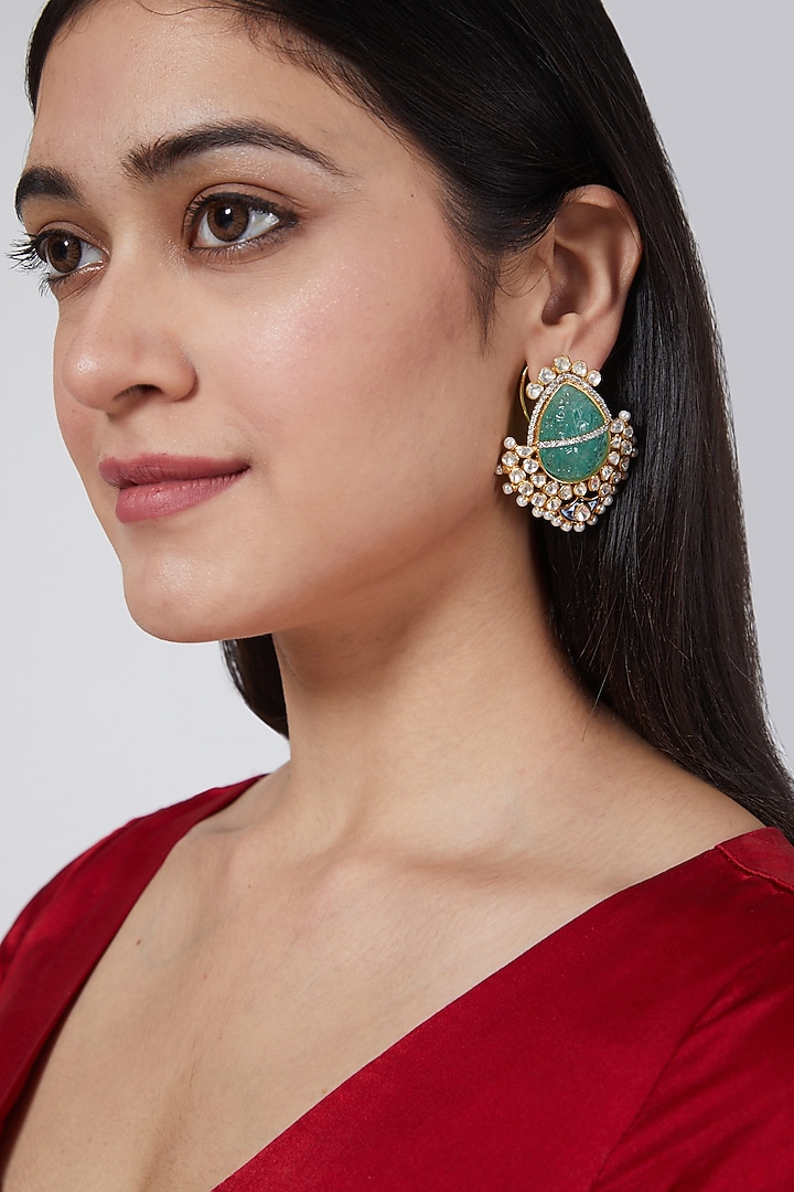 Gold Plated Earrings In Sterling Silver by IVORINE at Pernia's Pop Up Shop