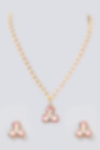 Gold Plated Pearl Necklace Set In Sterling Silver by IVORINE at Pernia's Pop Up Shop