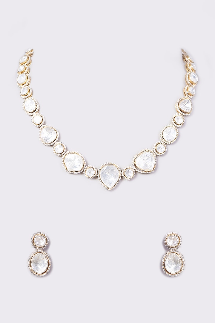 Gold Plated Handcrafted Necklace Set In Sterling Silver by IVORINE at Pernia's Pop Up Shop