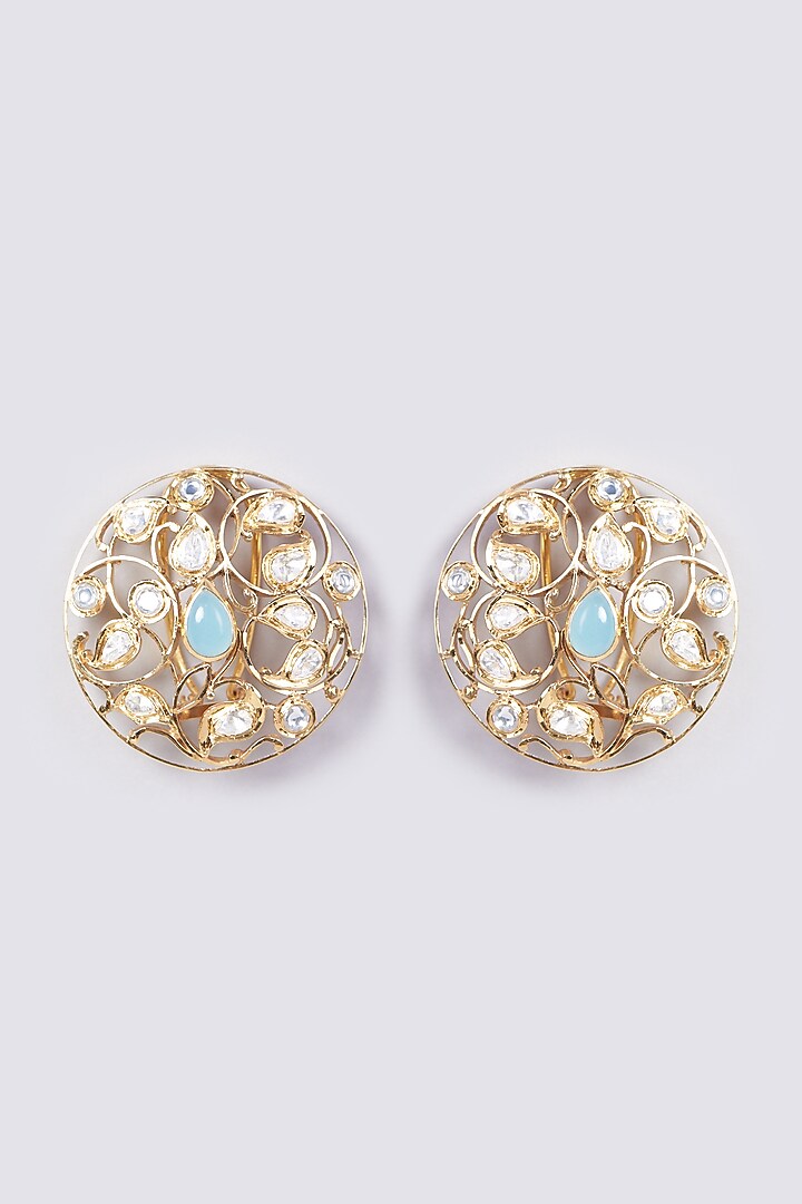 Gold Plated Handcrafted Earrings In Sterling Silver by IVORINE at Pernia's Pop Up Shop