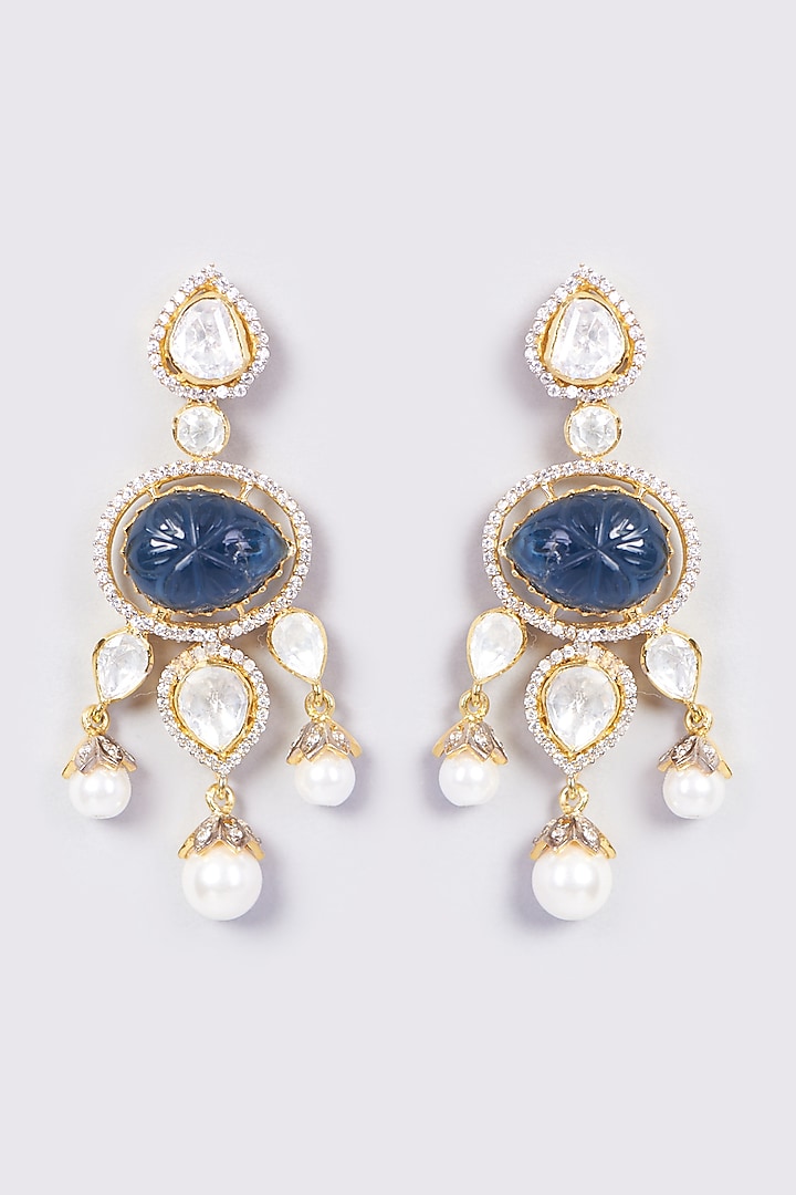 Gold Plated Pearl Earrings In Sterling Silver by IVORINE at Pernia's Pop Up Shop