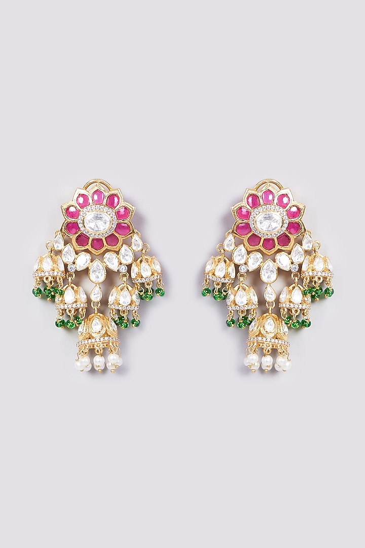 Gold Plated Beaded Earrings In Sterling Silver by IVORINE at Pernia's Pop Up Shop