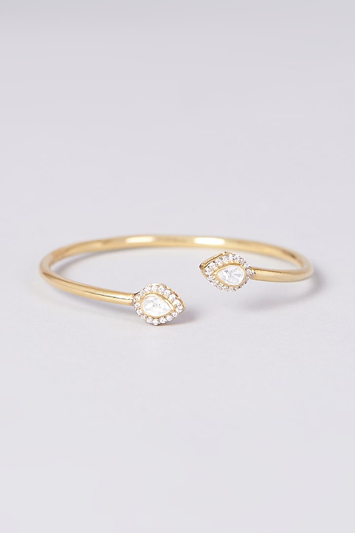 Gold Plated Handcrafted Bangle In Sterling Silver by IVORINE at Pernia's Pop Up Shop