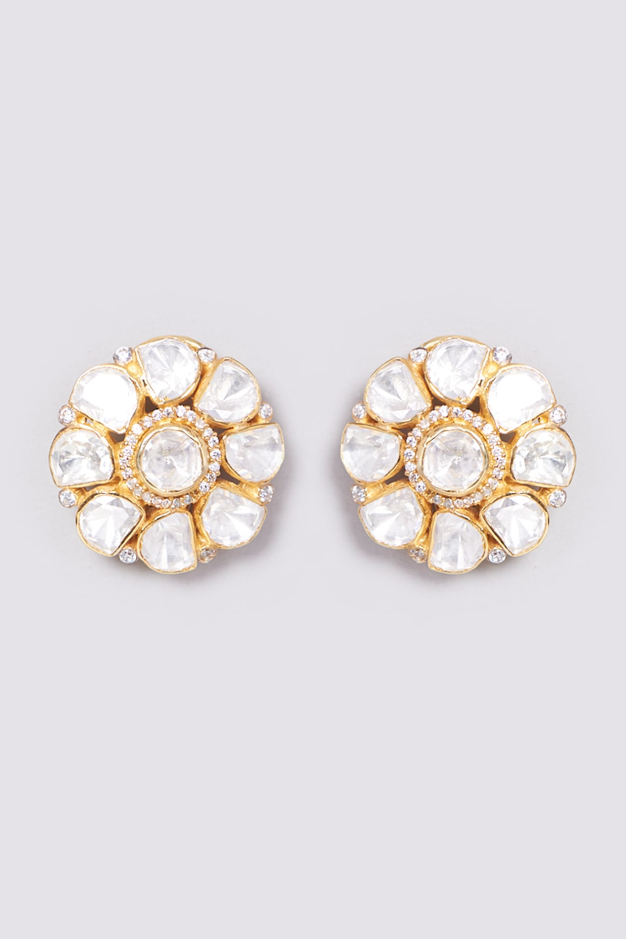 25 ct. t.w. Diamond Floral Stud Earrings in 14kt White Gold | Ross-Simons