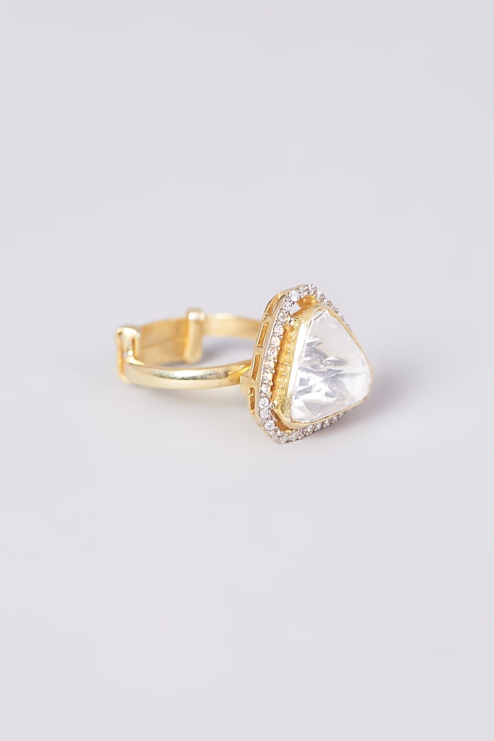 Gold Plated Handcrafted Ring In Sterling Silver by IVORINE at Pernia's Pop Up Shop