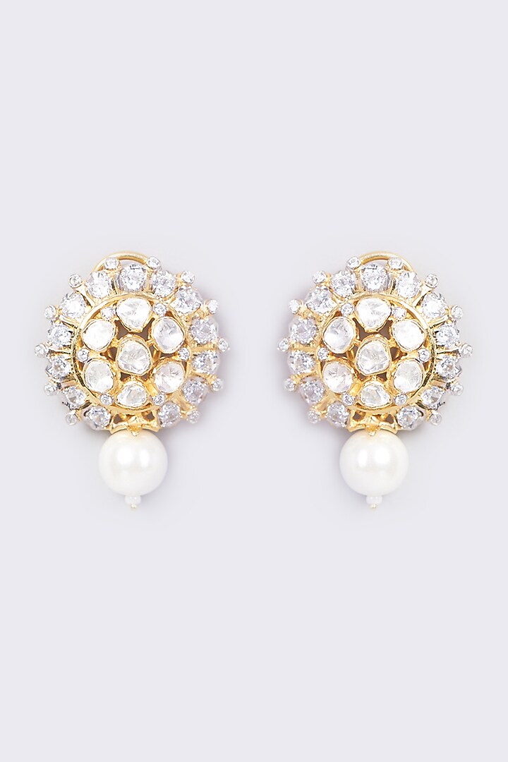Gold Plated Handcrafted Pearl Earrings In Sterling Silver by IVORINE at Pernia's Pop Up Shop