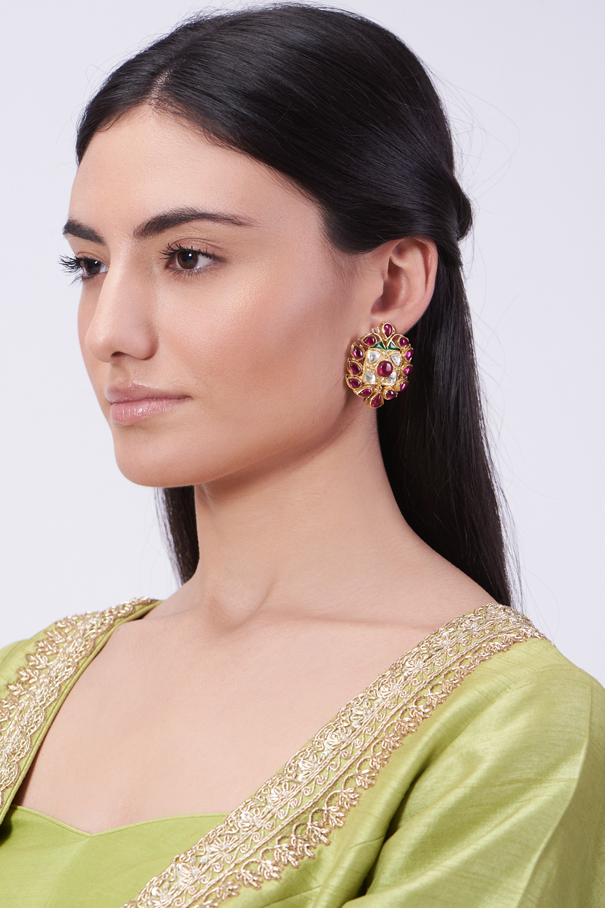 Gold Plated Handcrafted Square Stud Earrings In Sterling Silver by IVORINE at Pernia's Pop Up Shop