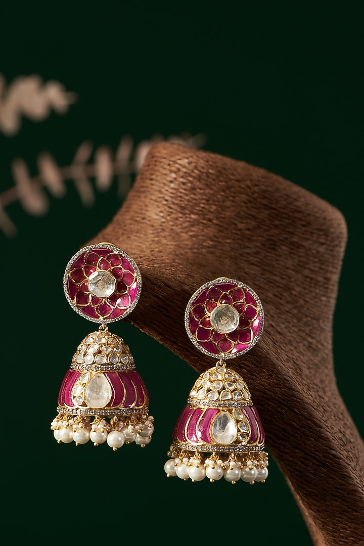 Gold Plated Handcrafted Earrings In Sterling Silver by IVORINE at Pernia's Pop Up Shop