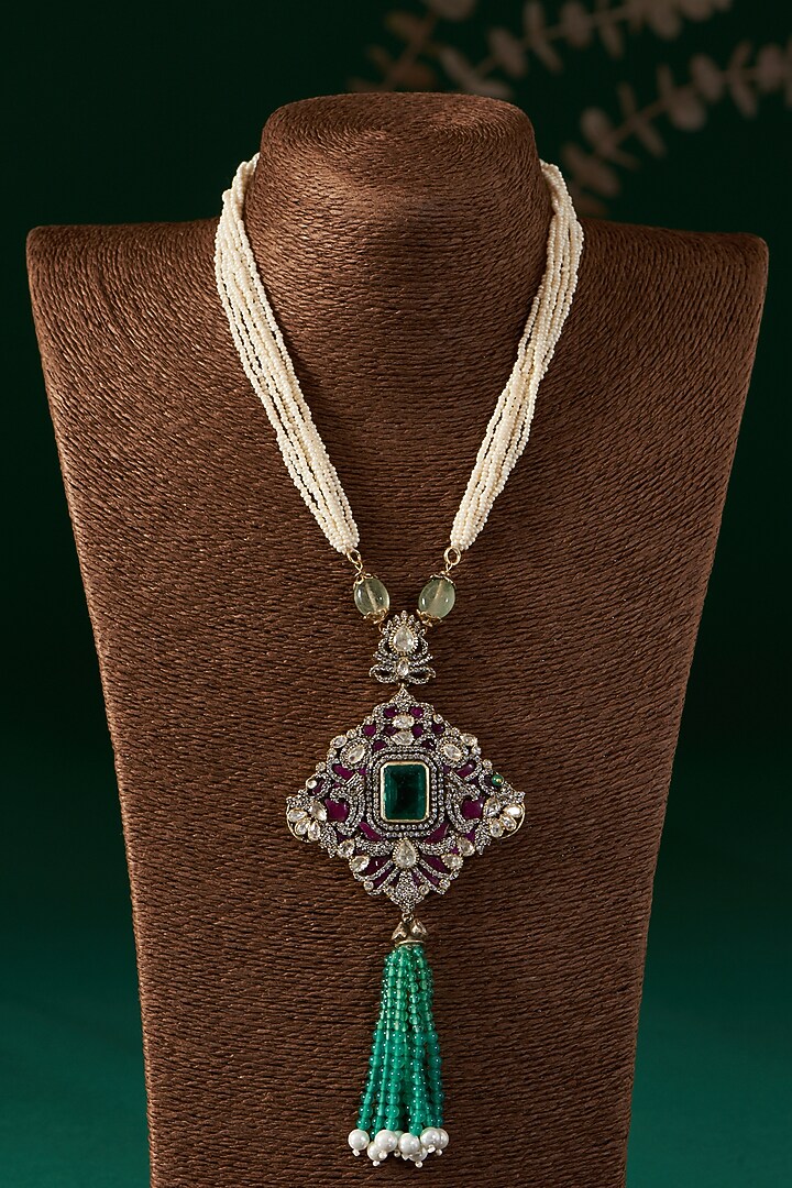 Gold Plated Handcrafted Necklace Set In Sterling Silver by IVORINE at Pernia's Pop Up Shop