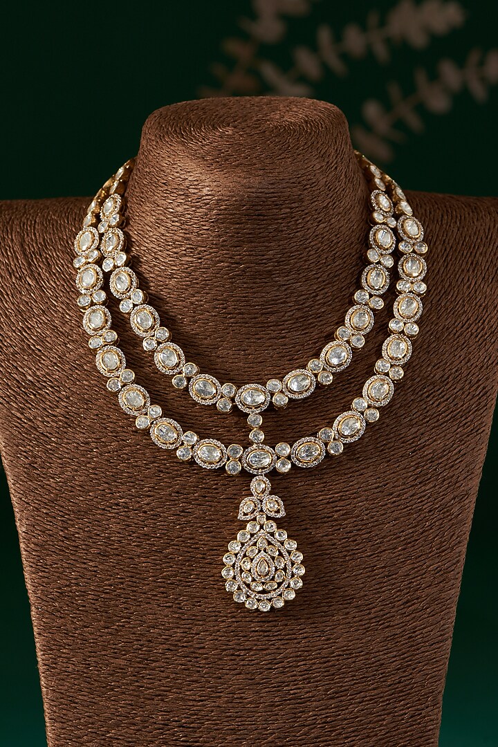 Gold Plated Handcrafted Necklace Set In Sterling Silver by IVORINE at Pernia's Pop Up Shop