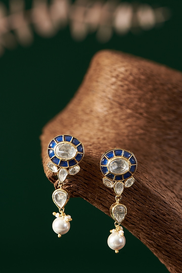 Gold Plated Blue Sapphire Necklace Set In Sterling Silver by IVORINE at Pernia's Pop Up Shop