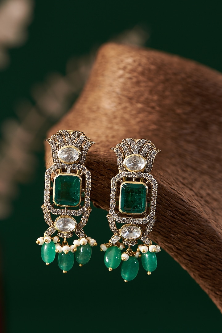 Gold Plated Jade Beaded Necklace Set In Sterling Silver by IVORINE at Pernia's Pop Up Shop