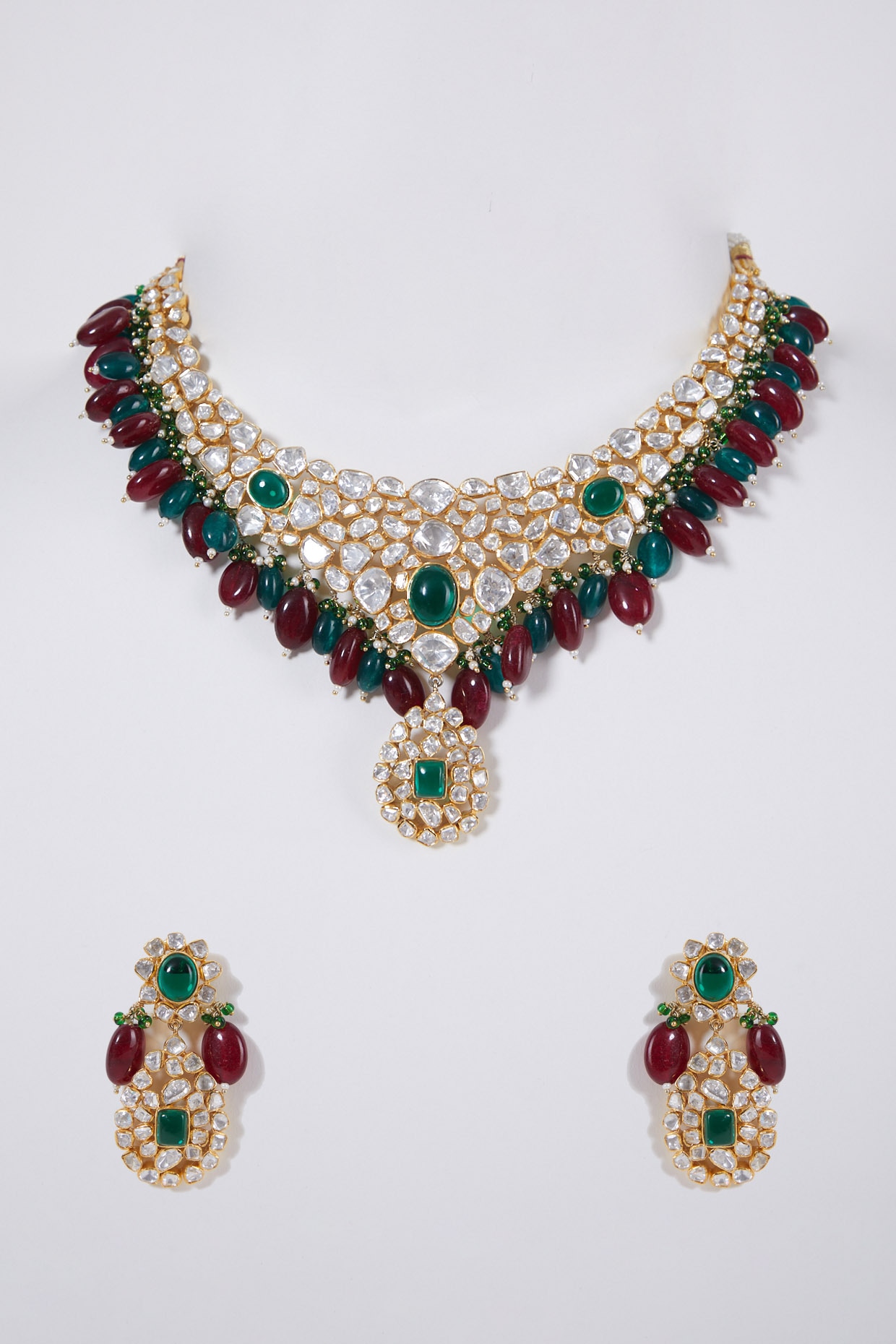 kundan polki pendant set