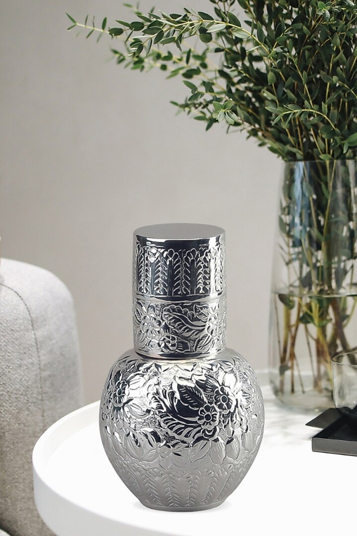 Silver Plated Brass Rajwada Surahi Vintage Decor by IZZHAAR at Pernia's Pop Up Shop