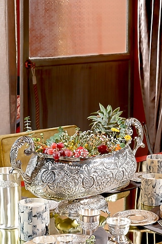 Silver Plated Brass Vintage Argentor Fruit Bowl by IZZHAAR