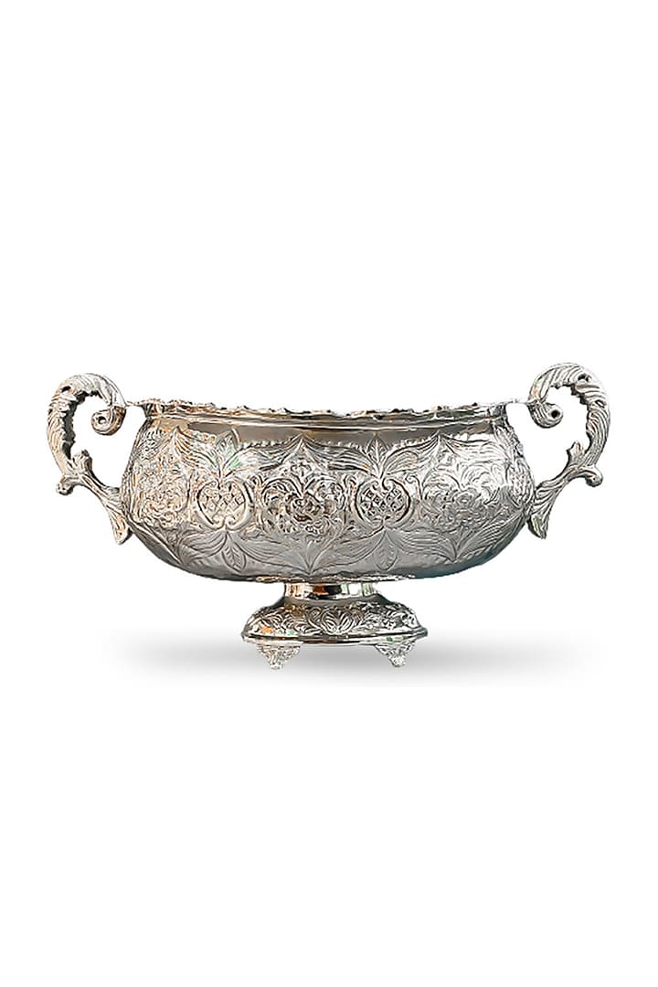 Silver Plated Brass Vintage Argentor Fruit Bowl by IZZHAAR at Pernia's Pop Up Shop