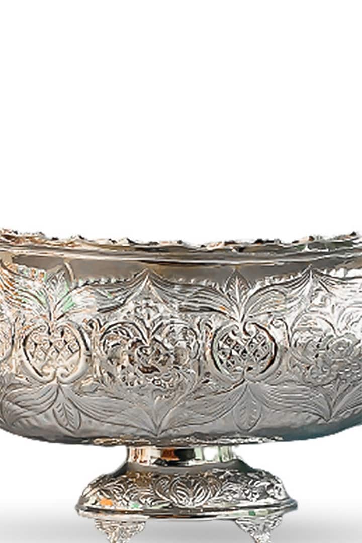 Silver Plated Brass Vintage Argentor Fruit Bowl by IZZHAAR at Pernia's Pop Up Shop