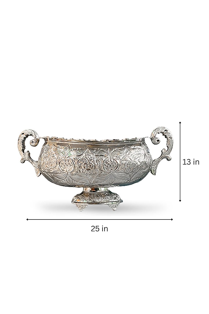 Silver Plated Brass Vintage Argentor Fruit Bowl by IZZHAAR at Pernia's Pop Up Shop