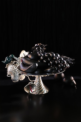 Silver Plated Brass Vintage Hummingbird Fruit Bowl by IZZHAAR
