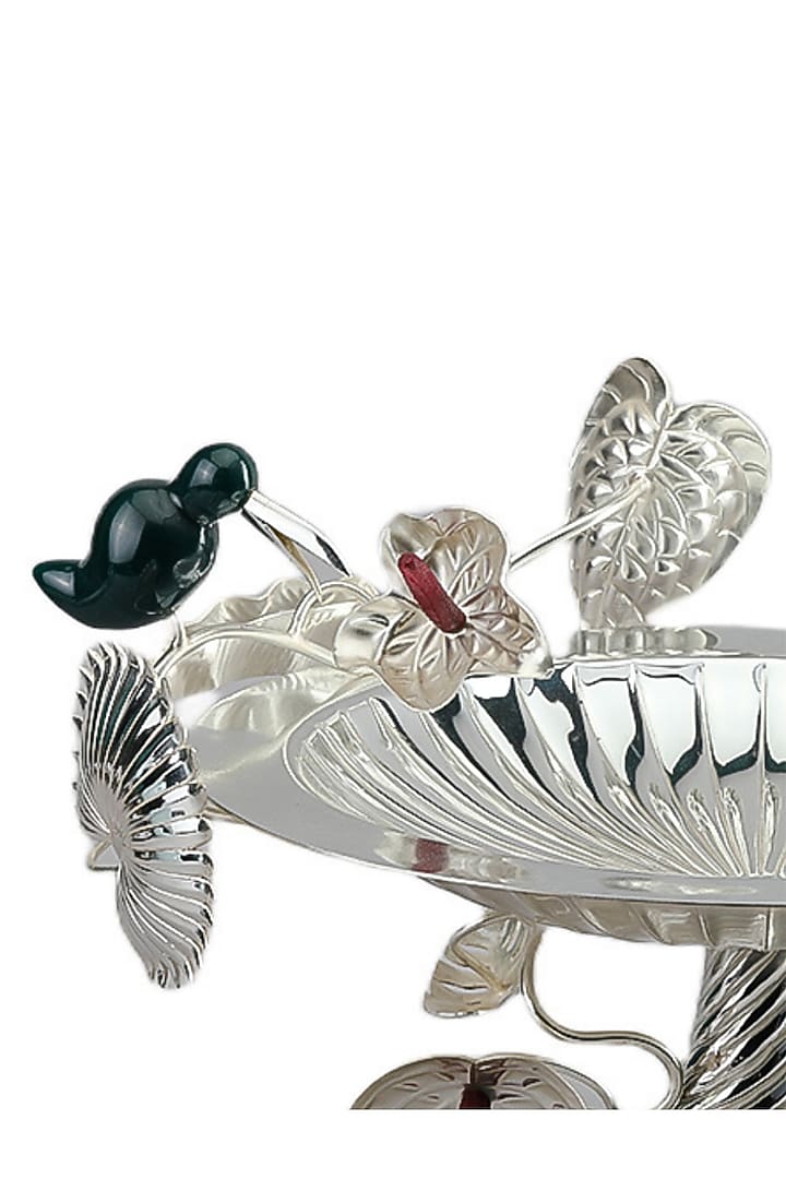 Silver Plated Brass Vintage Hummingbird Fruit Bowl by IZZHAAR at Pernia's Pop Up Shop