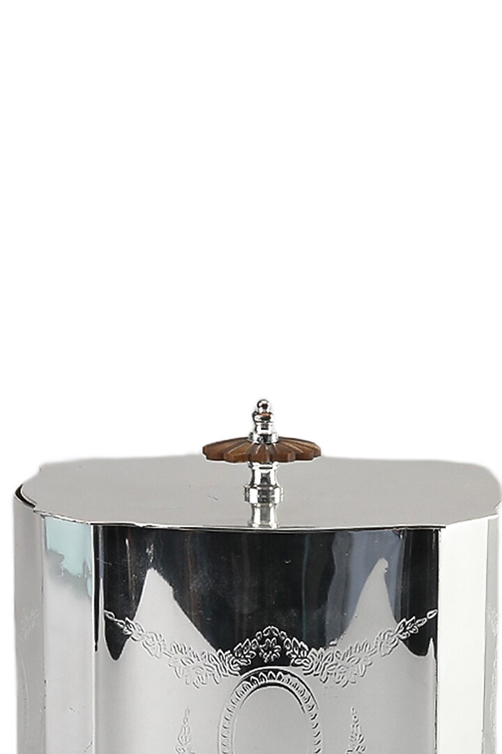 Silver Plated Brass Vintage Decor Storage Jar by IZZHAAR at Pernia's Pop Up Shop