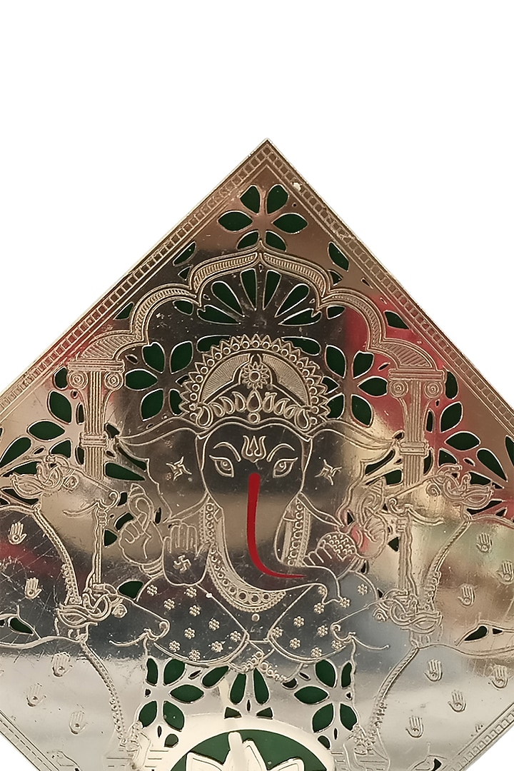 Silver Plated Brass Ganesha Tea Light Frame by IZZHAAR at Pernia's Pop Up Shop