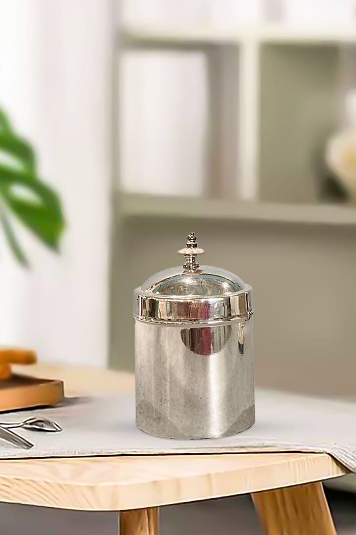 Silver Plated Brass Jar by IZZHAAR at Pernia's Pop Up Shop